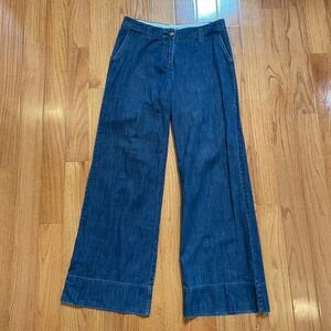 J.Jill Women's Size‎ 6 Blue Denim Wide Leg Trouser Pants